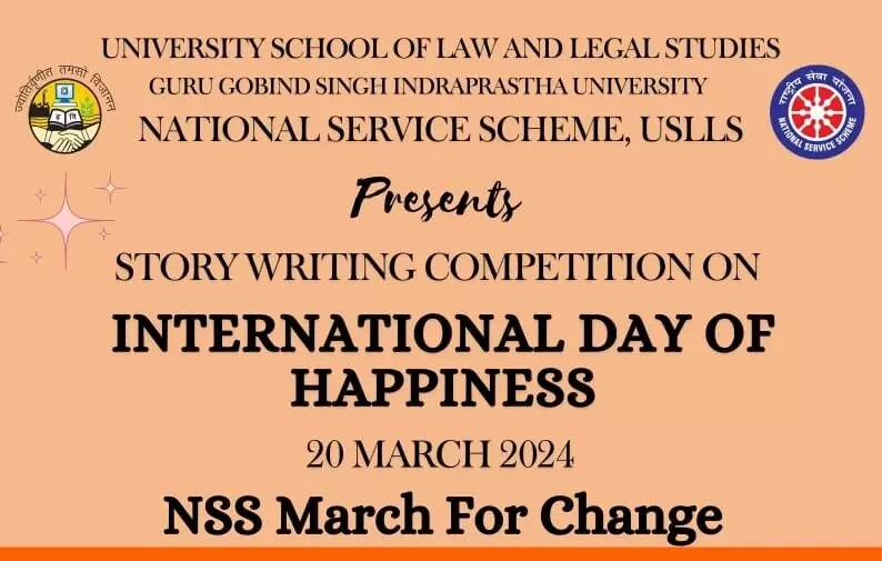 Story Writing Competition on International Day of Happiness | NSS Unit, USLLS, GGSIPU